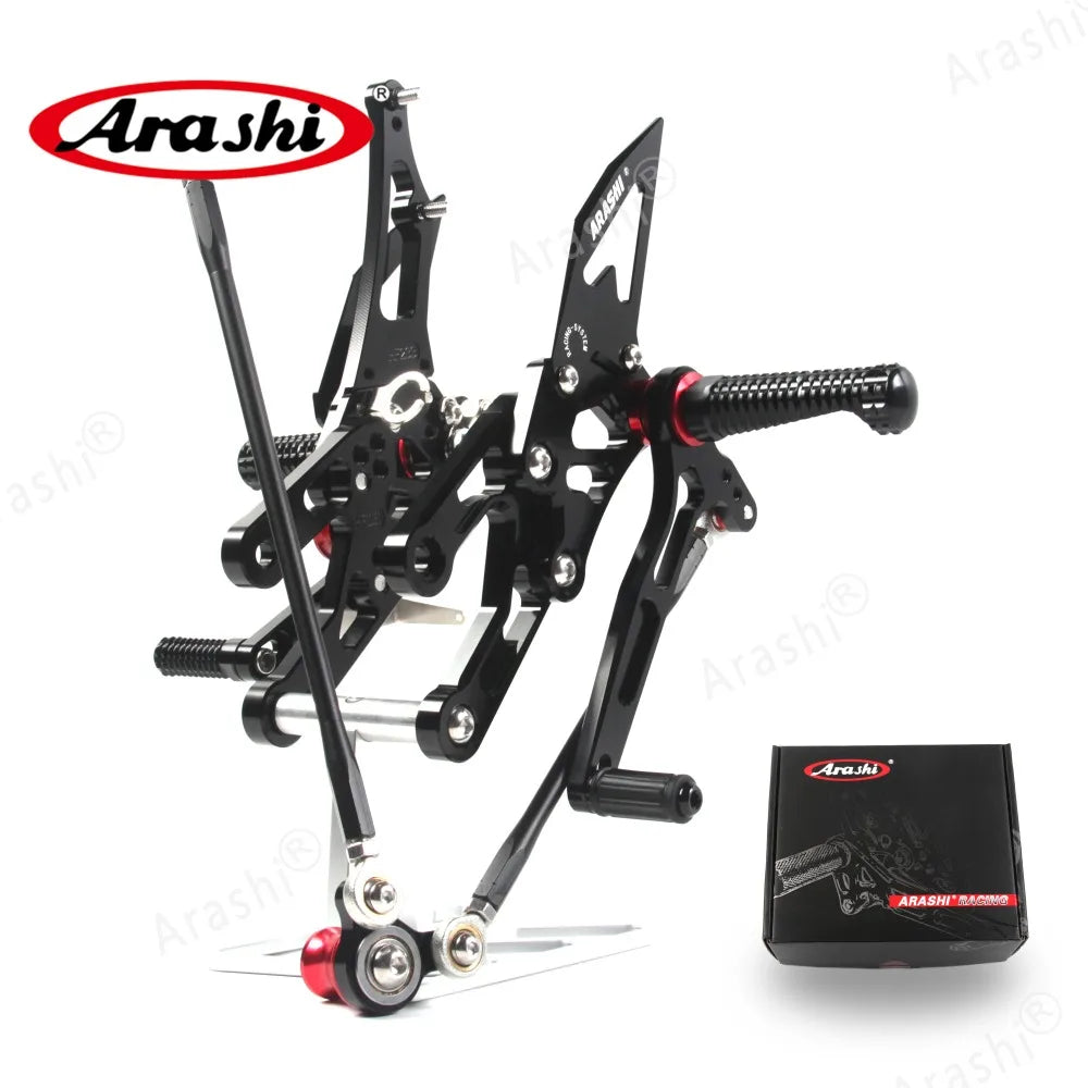 Honda CBR600RR 2003–2006 Arashi Adjustable Rear Set Foot Pegs – CNC 6061-T6 Aluminum – Black / Gold / Titanium Gray – Ships from USA – $234–$239