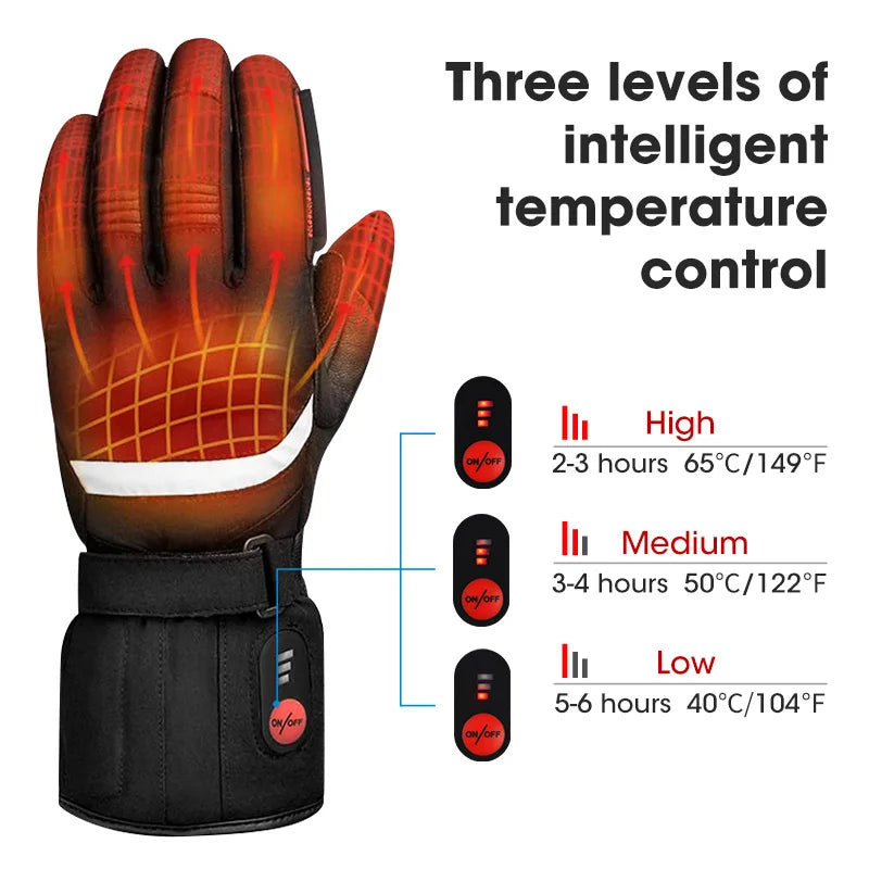Savior Heat Winter Motorcycle Heated Gloves 7.4V Safe Outdoors Sports Electric Heating Waterproof Windproof KNUCKLE EN13594