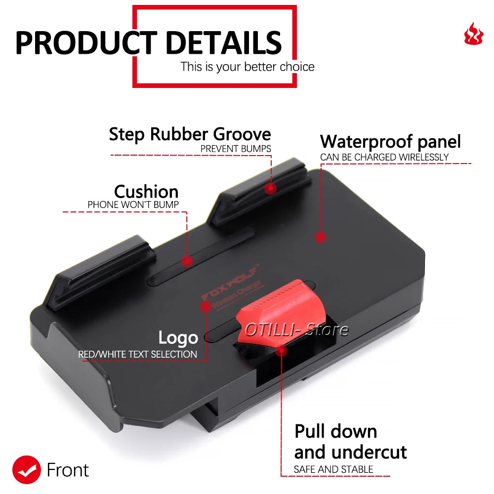 Motorcycle USB Wireless Charging Mobile Phone Navigation Bracket Red White Logo For BMW R 1300 GS r 1300 gs R1300GS r1300gs