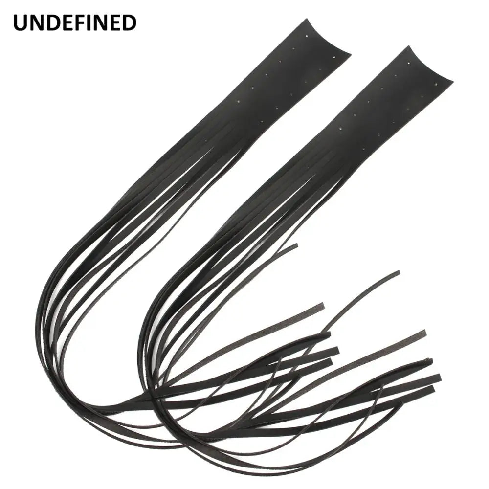 Harley-Davidson / Indian Chief / Cafe Racer / Dyna / Fat Bob Vintage Leather Brake & Clutch Lever Cover – Fringe Tassels – Black – 1 Pair – $16