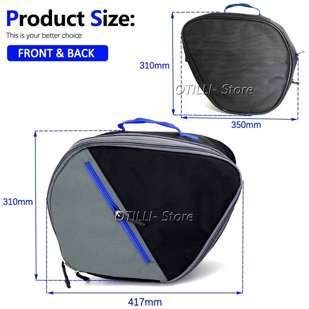 Otilli Yamaha Tracer 9 900 GT Motorcycle Luggage Bags Expandable Inner Bags Pannier Liner Tool Box Saddle Bag Suitcases Nylon – Blue / Red (1 Pair)