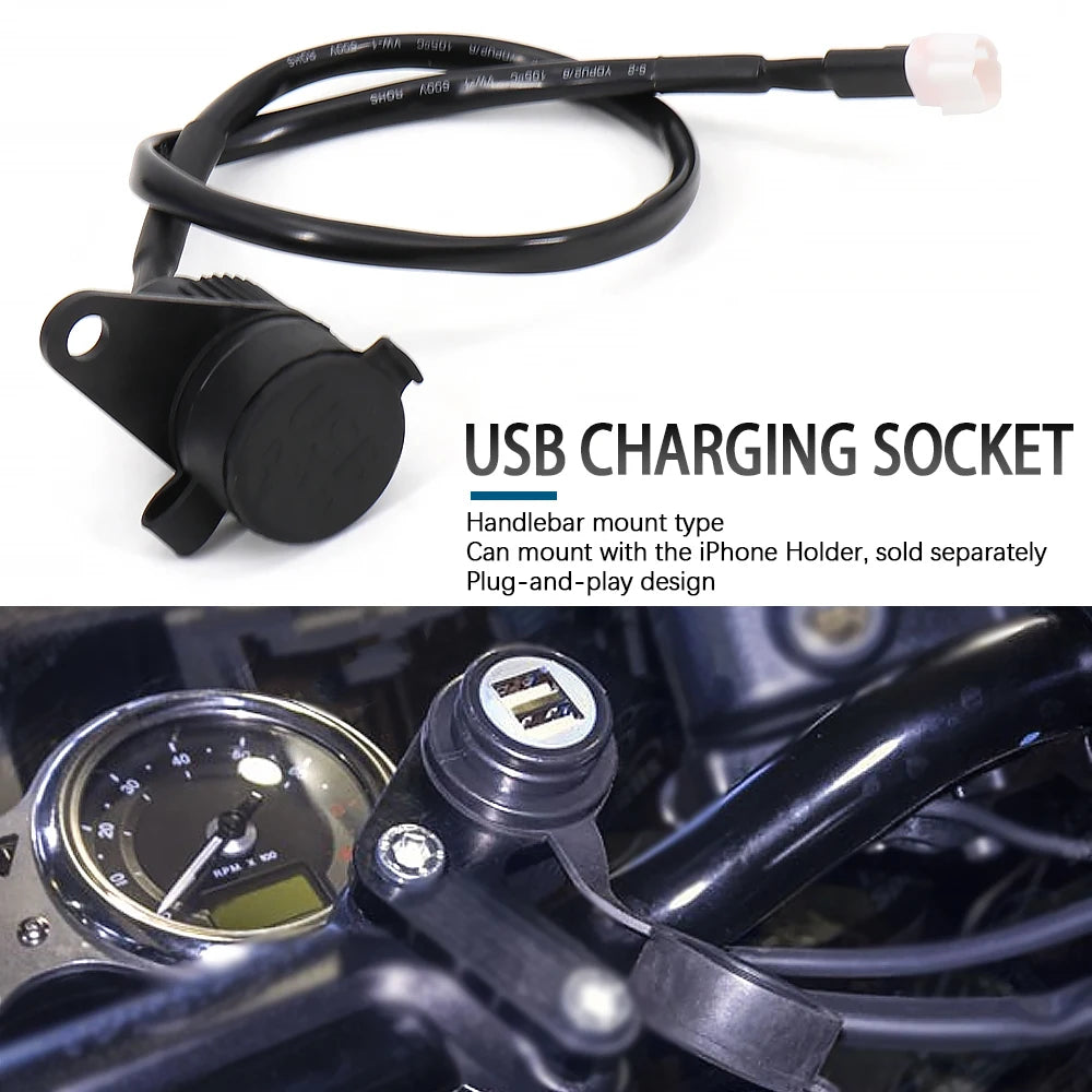 Waterproof Motorcycle USB Charger Socket – Phone Charging Port for Yamaha MT-09, MT-07, XSR700, Tracer 700 & Tenere 700