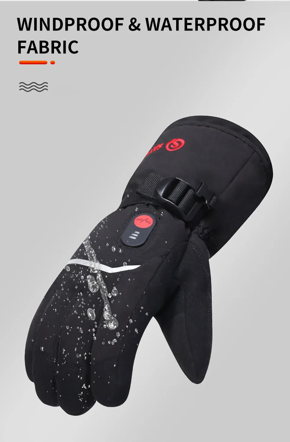 Savior Heat Battery Heated Motorcycle Gloves Goat Skin Leather 3 Shift Temperature Control Waterproof Electric Heated Gloves