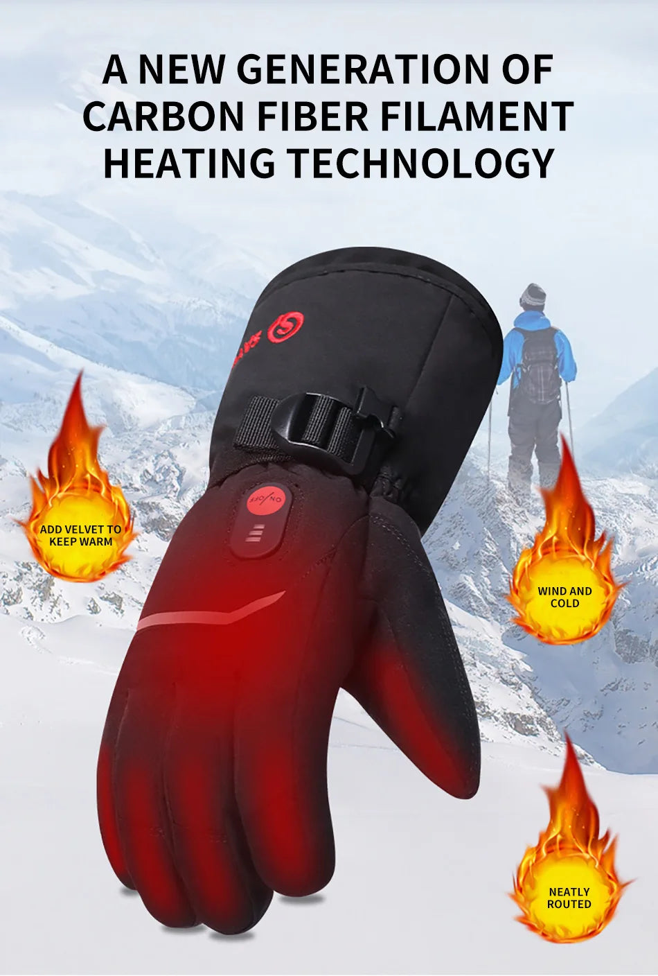 Savior Heat Battery Heated Motorcycle Gloves Goat Skin Leather 3 Shift Temperature Control Waterproof Electric Heated Gloves
