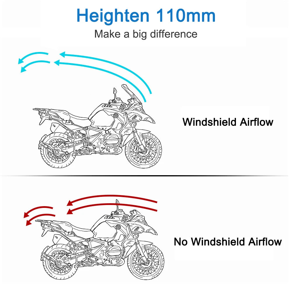 Motorcycle Windshield – Universal Adjustable Windscreen for MT07, MT09 & Sport Bikes
