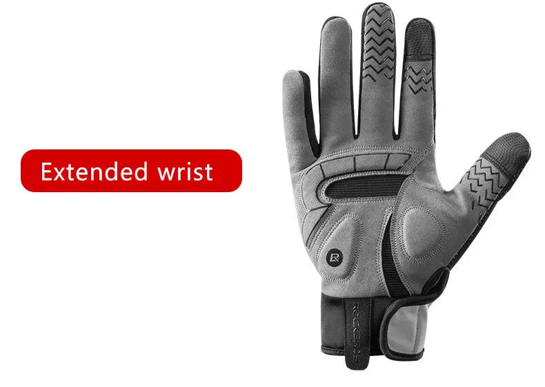 ROCKBROS Cycling Gloves Thermal Autumn Winter Gloves Windproof SBR Touch Screen Bike Gloves Full Finger Shockproof Sport Gloves