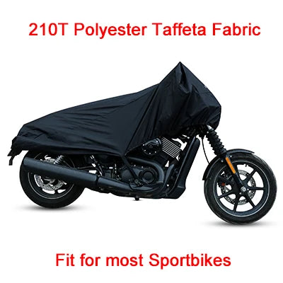 X Autohaux 210T Half Motorcycle Cover Travel Waterproof Outdoor Dustproof Rain Dust Anti UV Motor Scooter Protector Cover M L XL – 210T Polyester PU Silver Adjustable Elastic Band with Carry Bag