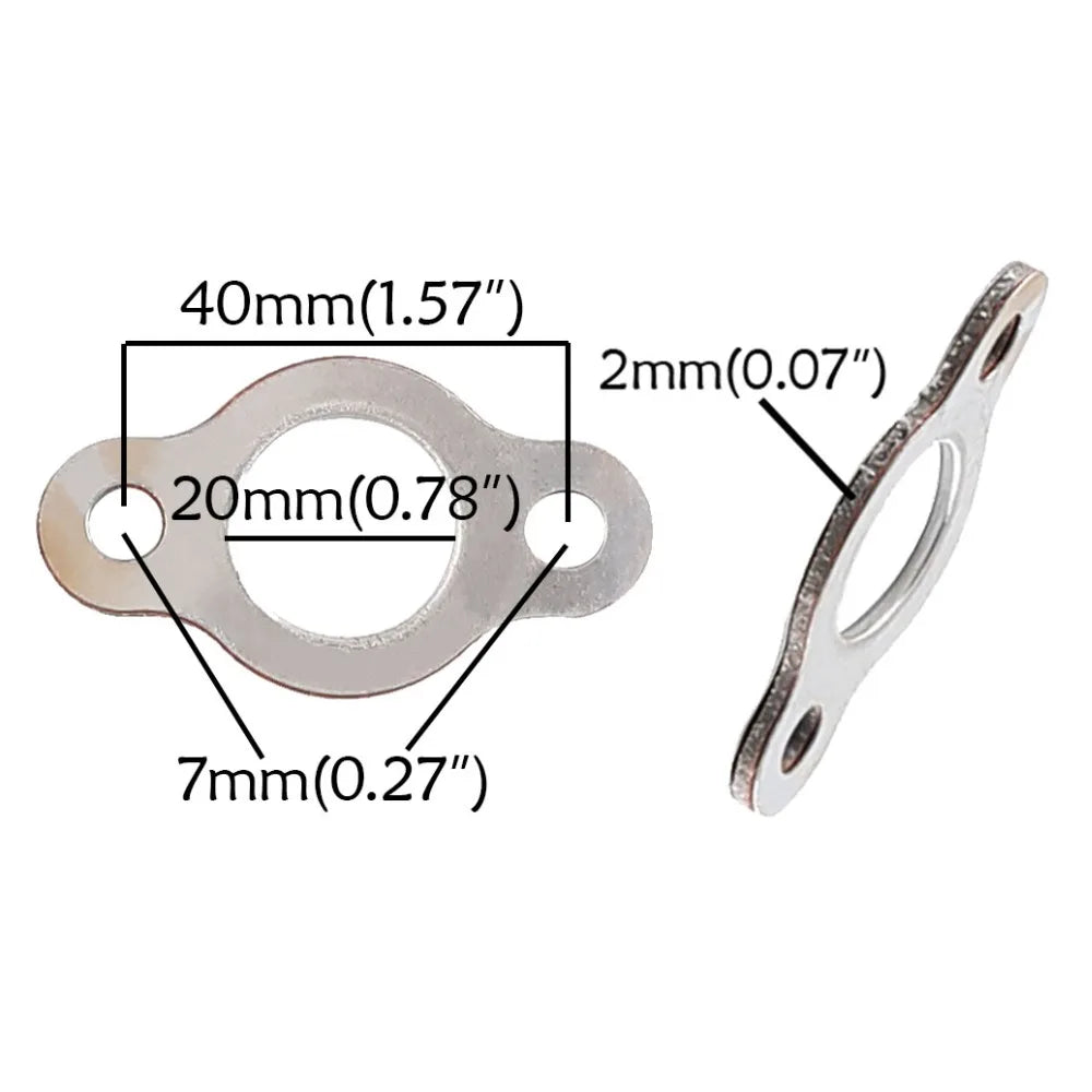 TDPRO Exhaust Pipe Gaskets 20mm Exhaust Carby Manifold Gasket For 48cc 66cc 80cc 2 Stroke Mini Pocket ATV Quad Motorized PitBike