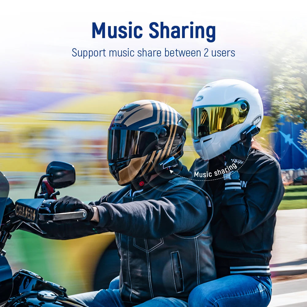 LEXIN B4FM-X Motorcycle Bluetooth Intercom – 10-Rider Music Sharing