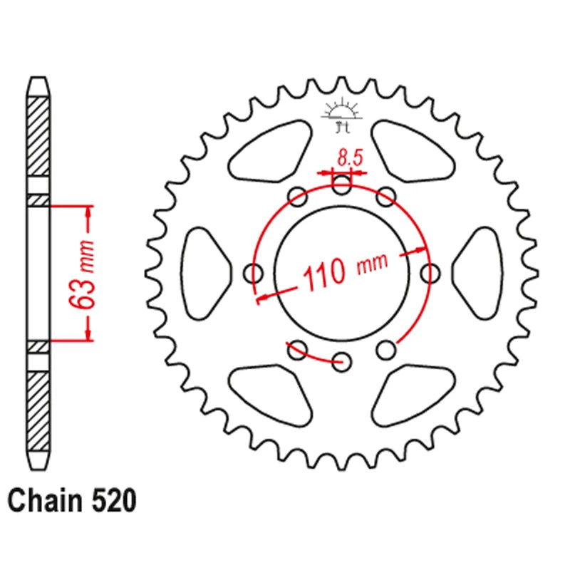 520 Rear Sprocket 48T KTM 125 390 Duke