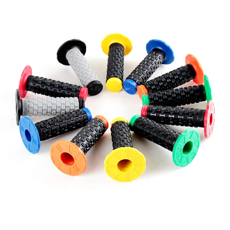 Pro Taper Motorcycle Handlebar Grips 7/8" 22mm 1-1/8" Double Color Rubber Tacky Gel Anti-Slip Universal Racing Grips for Dirt Bike ATV Motocross Scooter MTB – 6 Colors (1 Pair)
