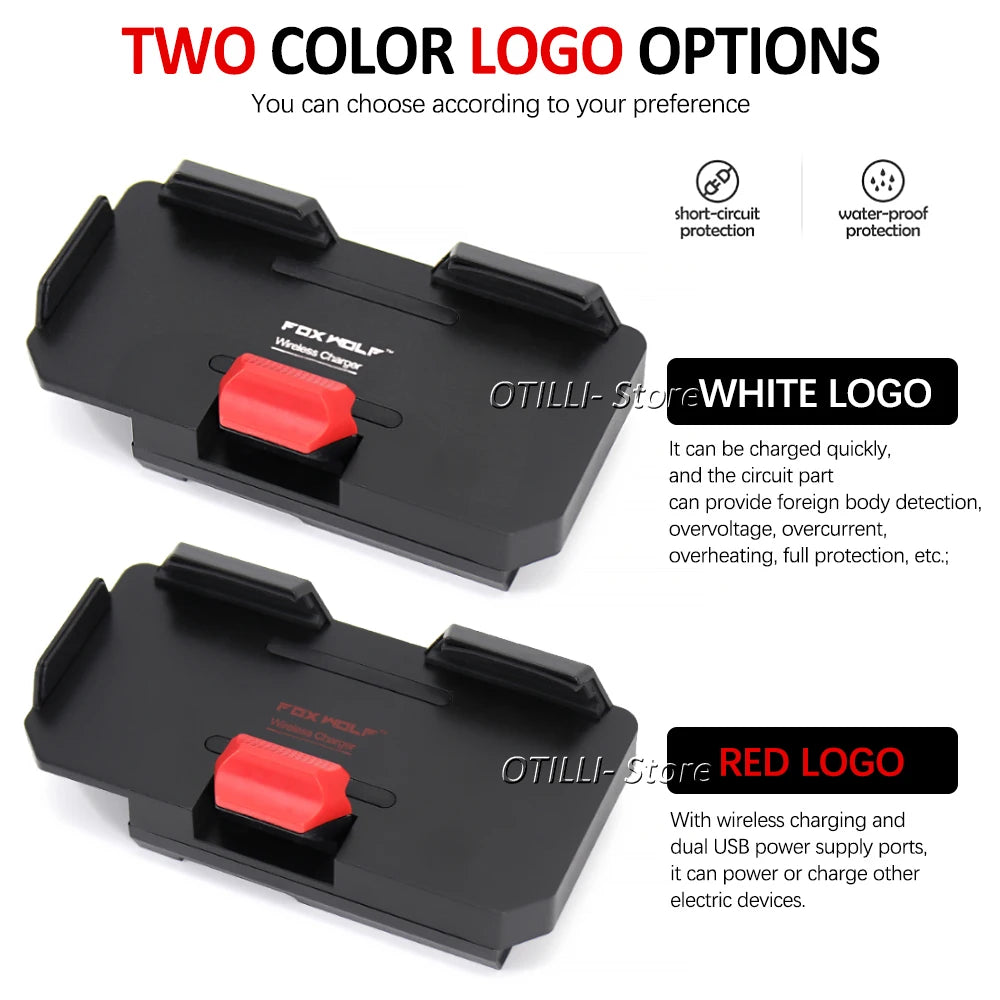 Motorcycle USB Wireless Charging Mobile Phone Navigation Bracket Red White Logo For BMW R 1300 GS r 1300 gs R1300GS r1300gs