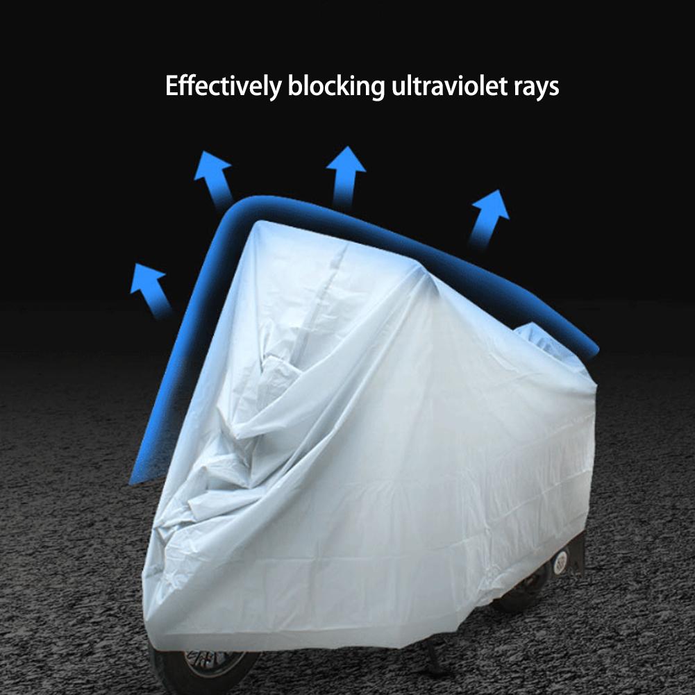 Motorcycle Outdoor Indoor Protective Cover Waterproof Bike Scooter Outdoor Rain Dust UV Proof Sun Protection Case for Motorbike – PEVA Silver S-XL 50cc 125cc 150cc Scooter Electric Scooter