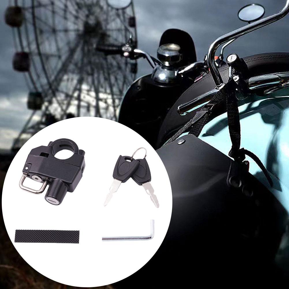 Motorcycle Helmet Lock Anti-Theft Bicycle Helmet Security Locks For 20-28mm Handlebar with 2 Keys and Installation Tool