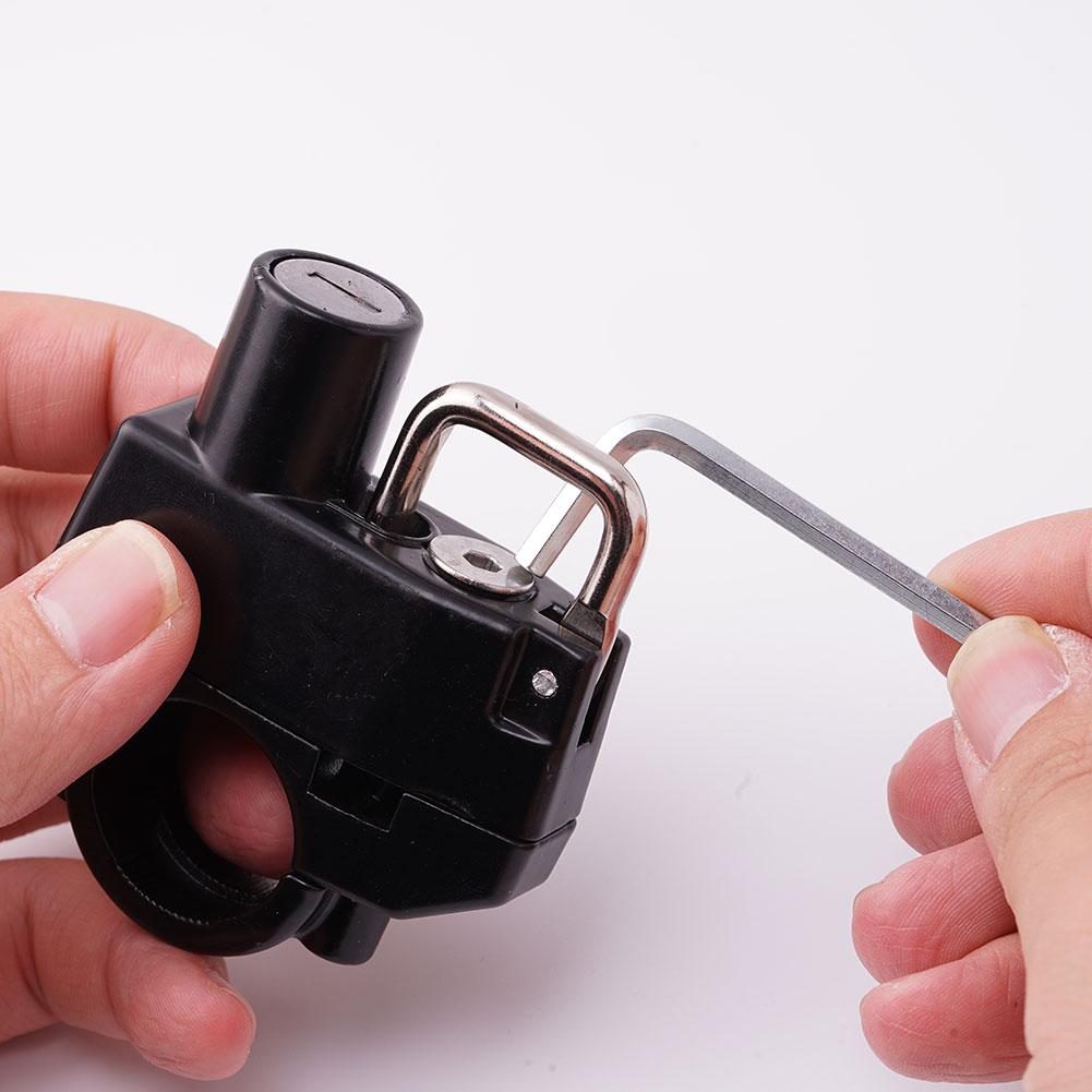 Motorcycle Helmet Lock Anti-Theft Bicycle Helmet Security Locks For 20-28mm Handlebar with 2 Keys and Installation Tool