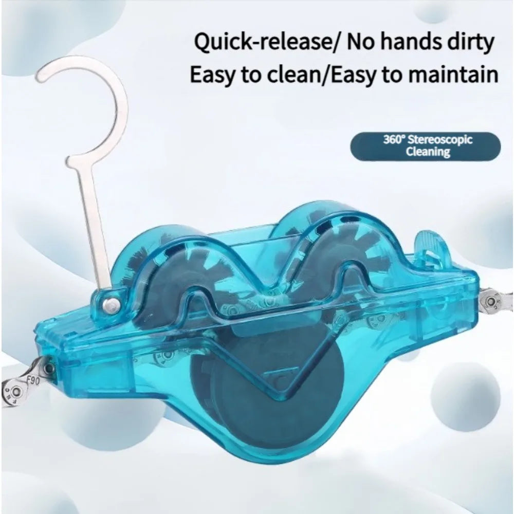 Bicycle Frog Chain Cleaner Trailer – No-Handheld Chain Cleaning & Maintenance Tool for Mountain & Road Bikes – Blue / Pink – $16
