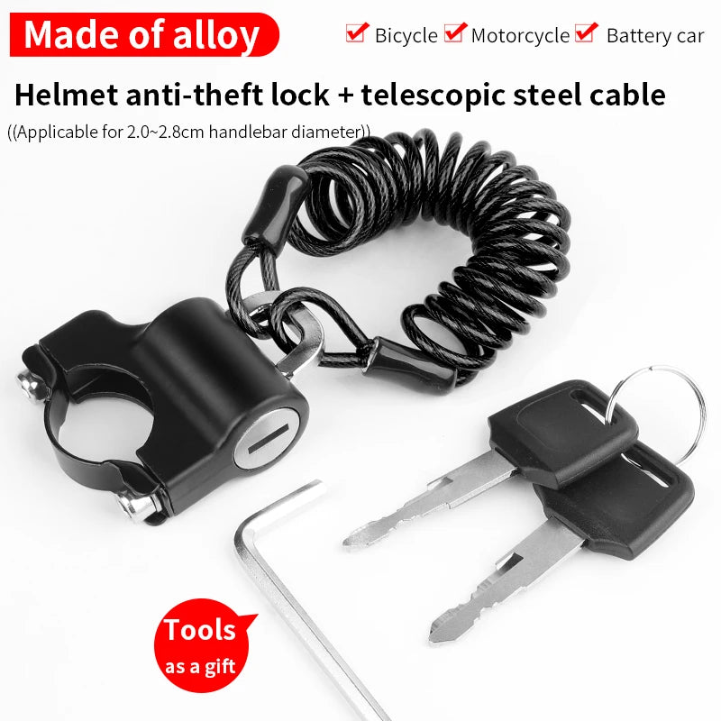 WEST BIKING Mini Bike Helmet Lock Portable Aluminum Alloy Bicycle Motorcycle Anti-theft Safety Lock MTB Road Bike Accessories