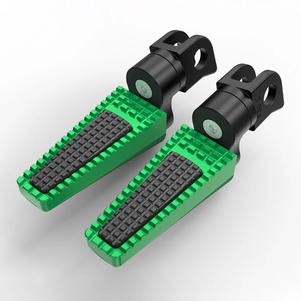 Kawasaki Z650 Anniversary / Z650RS / Z1000SX / ZX-6R / ZX-9R Front Foot Pegs – Adjustable 360° or Straight – CNC Aluminum + Rubber – 7 Colors – $75–$90