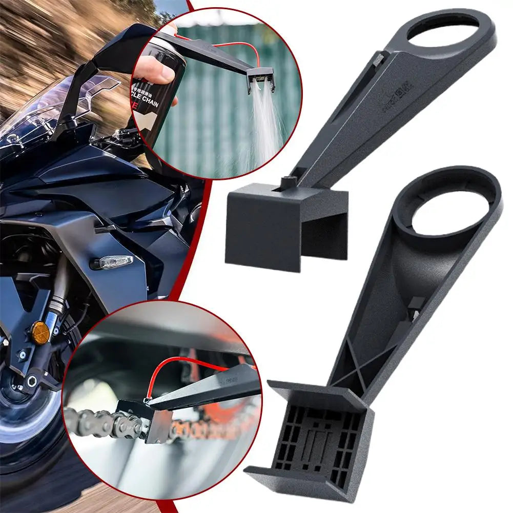 Motorcycle Chain Cleaner Tool Kit for Bike Maintenance Dirt Removal Lubrication with Wax Applicator, Brush Attachment