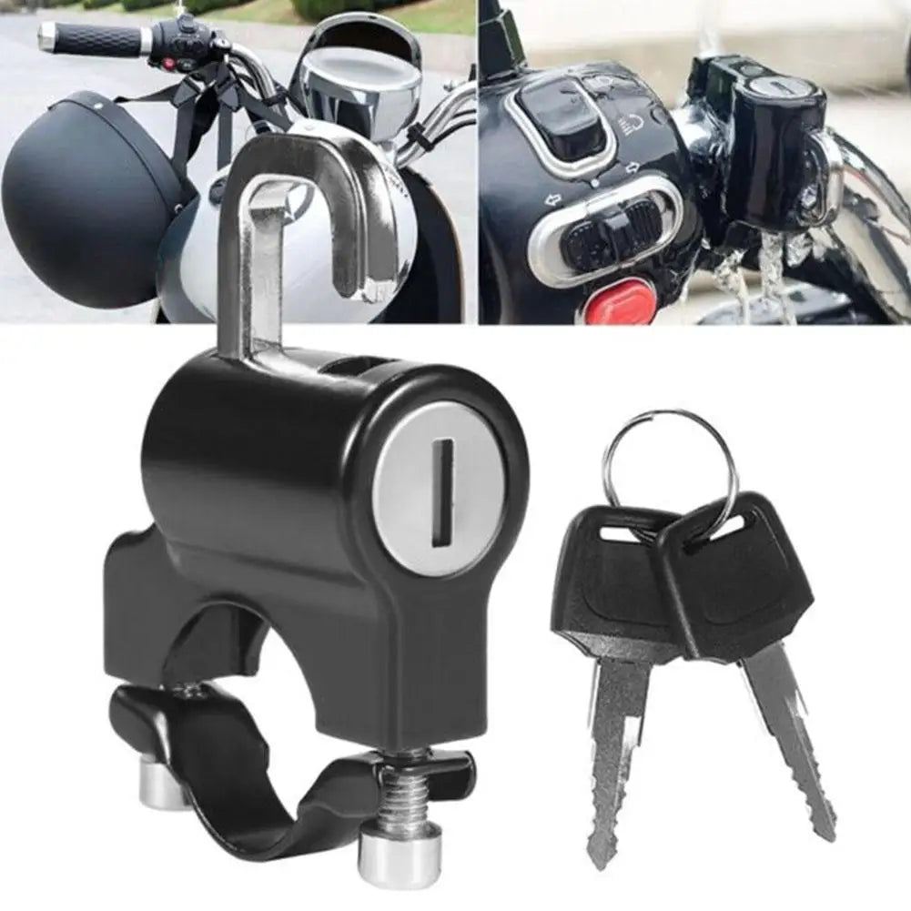 Helmet Lock for Motorcycle Scooter Atv Bicycle Universal Security Anti-theft Handlebar Lock 20mm-26mm with Keys Handle Locks