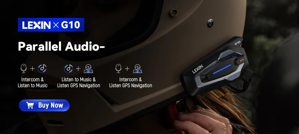 LEXIN B4FM-X Motorcycle Bluetooth Intercom – 10-Rider Music Sharing