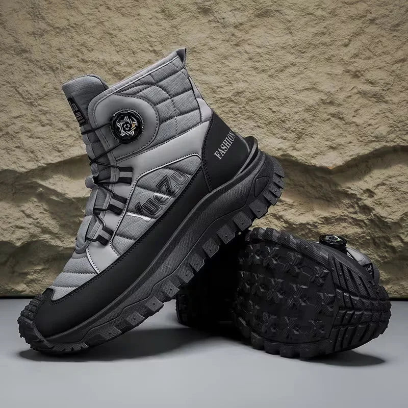 Riding Boots – Knob-Adjustable High-Top Motorcycle Boots, Waterproof Anti-Collision & Non-Slip