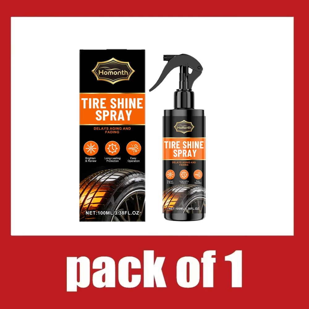 Tire Shine Spray – Black Gloss Tyre Coating Rubber & Plastic Restorer Anti-Aging Long-Lasting – 100ml – $21–99