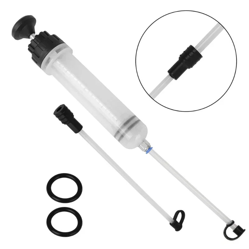 200cc Car Oil Change & Brake Bleeder Fluid Pump Extractor Filling Syringe Bottle – Brake Bleeding Tools for Universal Truck Motorcycle Vehicle – Black – $11