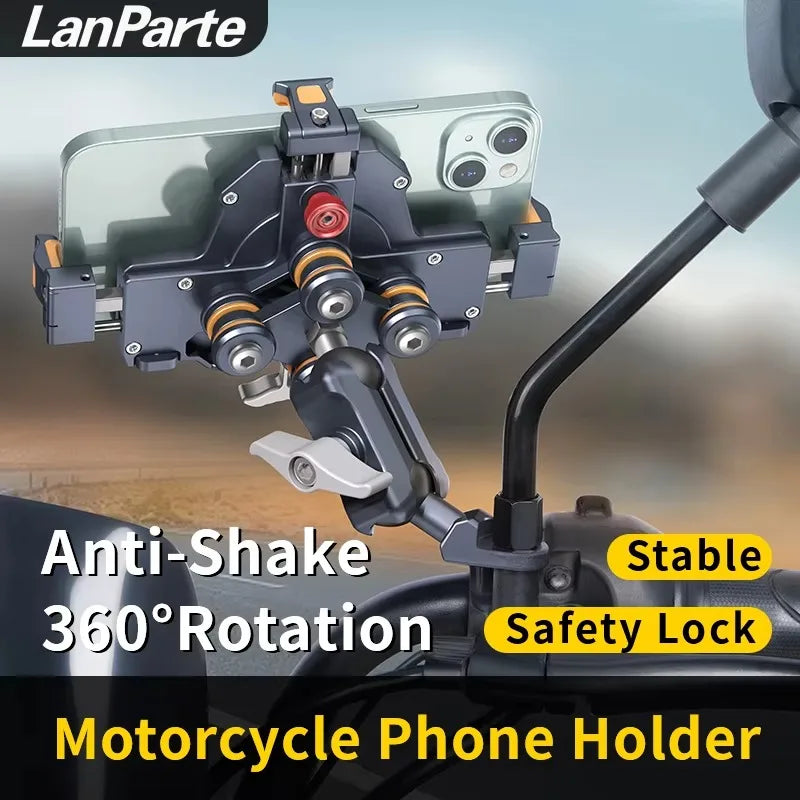 15W Wireless Charger Metal Shockproof Motorcycle Phone Holder 4 Vibration Dampener Fast Charging Motorbike Bicycle Bike Stand