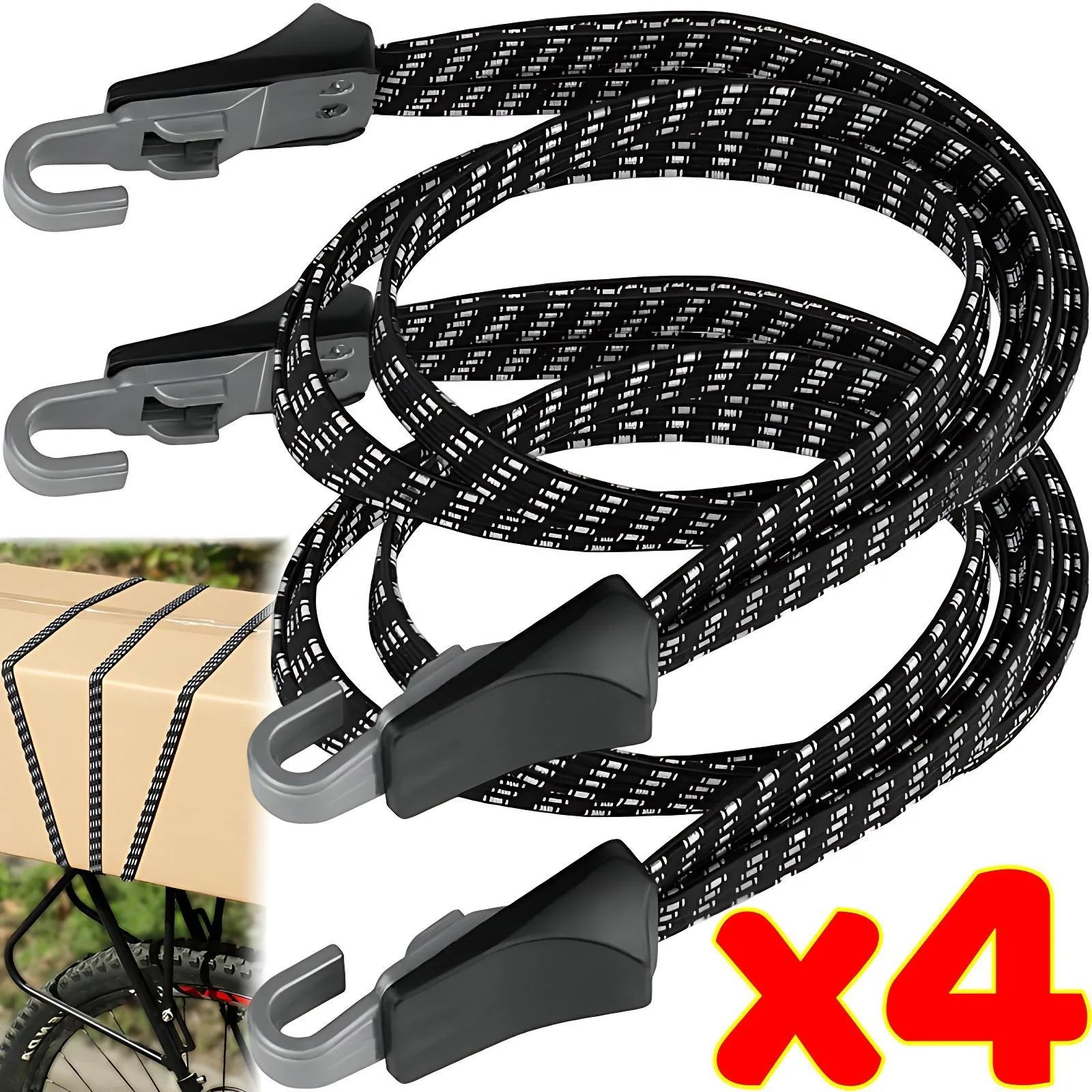 Bungee Straps – 90cm Adjustable Motorcycle Luggage & Helmet Strap