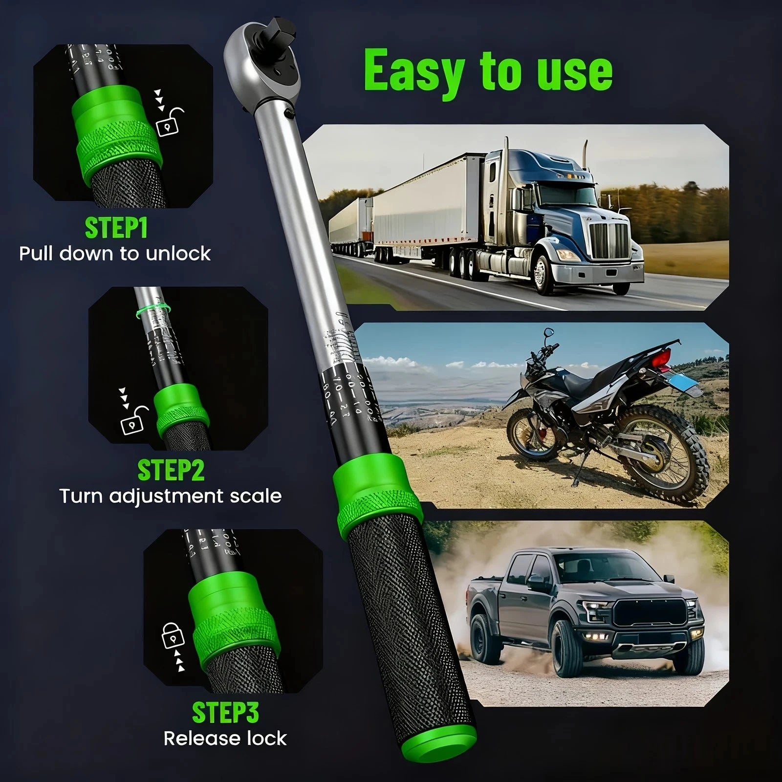 TaskStar 8-in-1 Click Torque Wrench Set – 1/4” + 3/8” + 1/2” – 72-Tooth – ±3% Accuracy – 5 Adapters + Case – $108