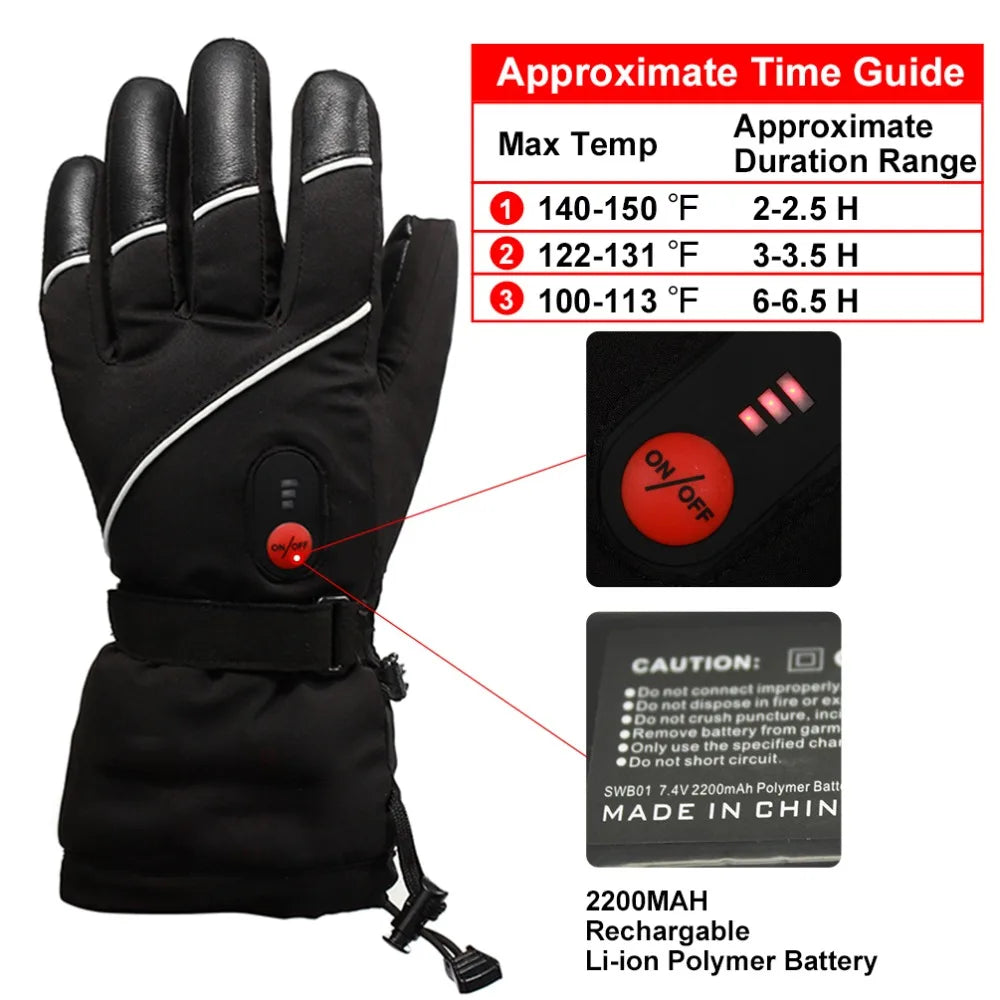 SAVIOR HEAT Rechargeable Heated Gloves for Men Waterproof Women  Thermal Gloves for Motorcycle Ski Cycling Electric Battery