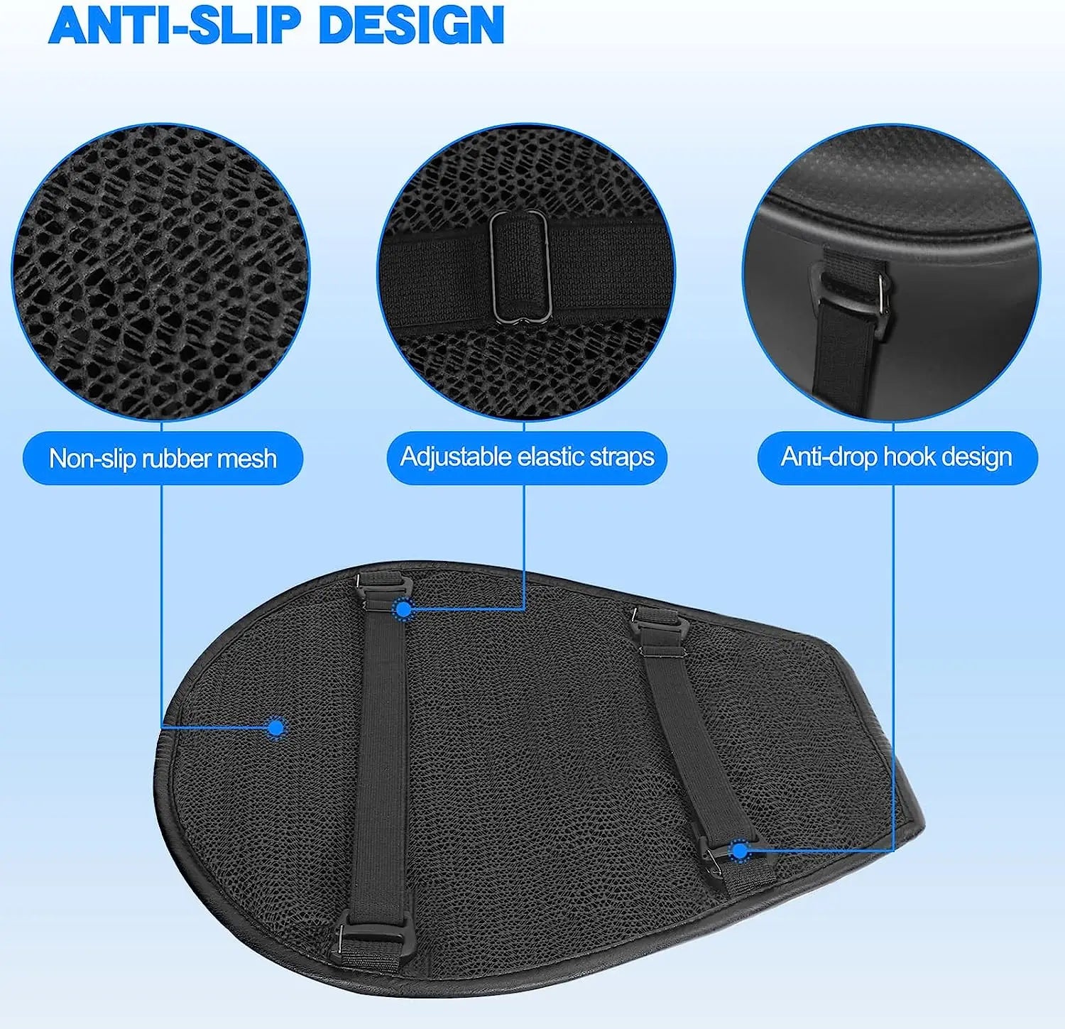 Motorcycle Seat Cushion Shock Absorption Decompression Gel Honeycomb 3D Comfortable Universal Motorcycle Seat Cushion