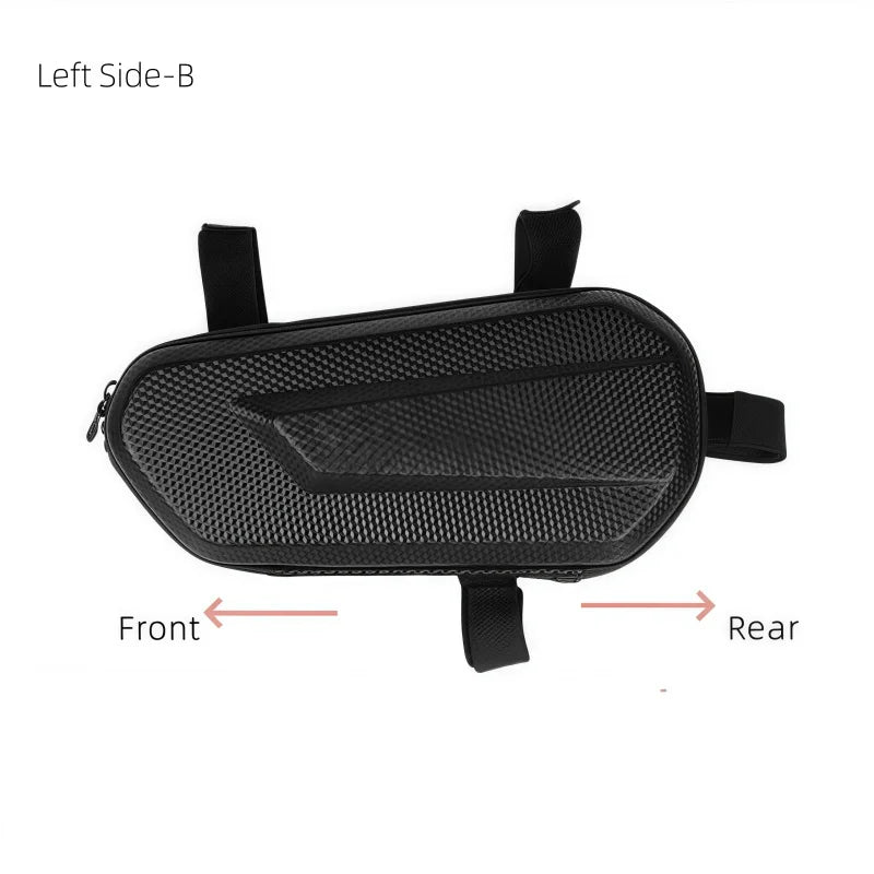 Large Capacity Motorcycle Side Bag Universal No Logo Saddlebag Waterproof Multifunctional Storage Pouch EVA Hard Shell Triangle Bag – Black (Left-B / Right-A / One Pair-AB)