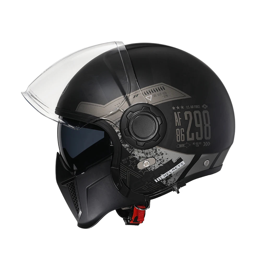 Retro Modular Helmet with DOT and ECE Approval