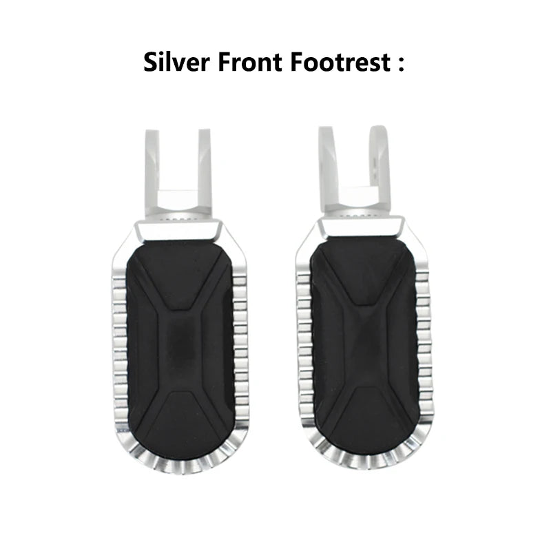 BMW F750GS F850GS F850GS Adventure 2018–2023 Adjustable Front & Rear Foot Pegs – Aluminum + Rubber – Silver or Black – Fixed or 360° Adjustable – $77–$97