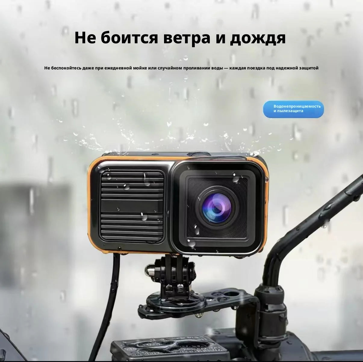 IP68 Waterproof Motorcycle Dash Cam 4K Front 1080P Rear Wired Separated Dual Lens WiFi Night Vision Anti-Shake Motorcycle Camera DVR for Motorcycle E-Bike Bicycle