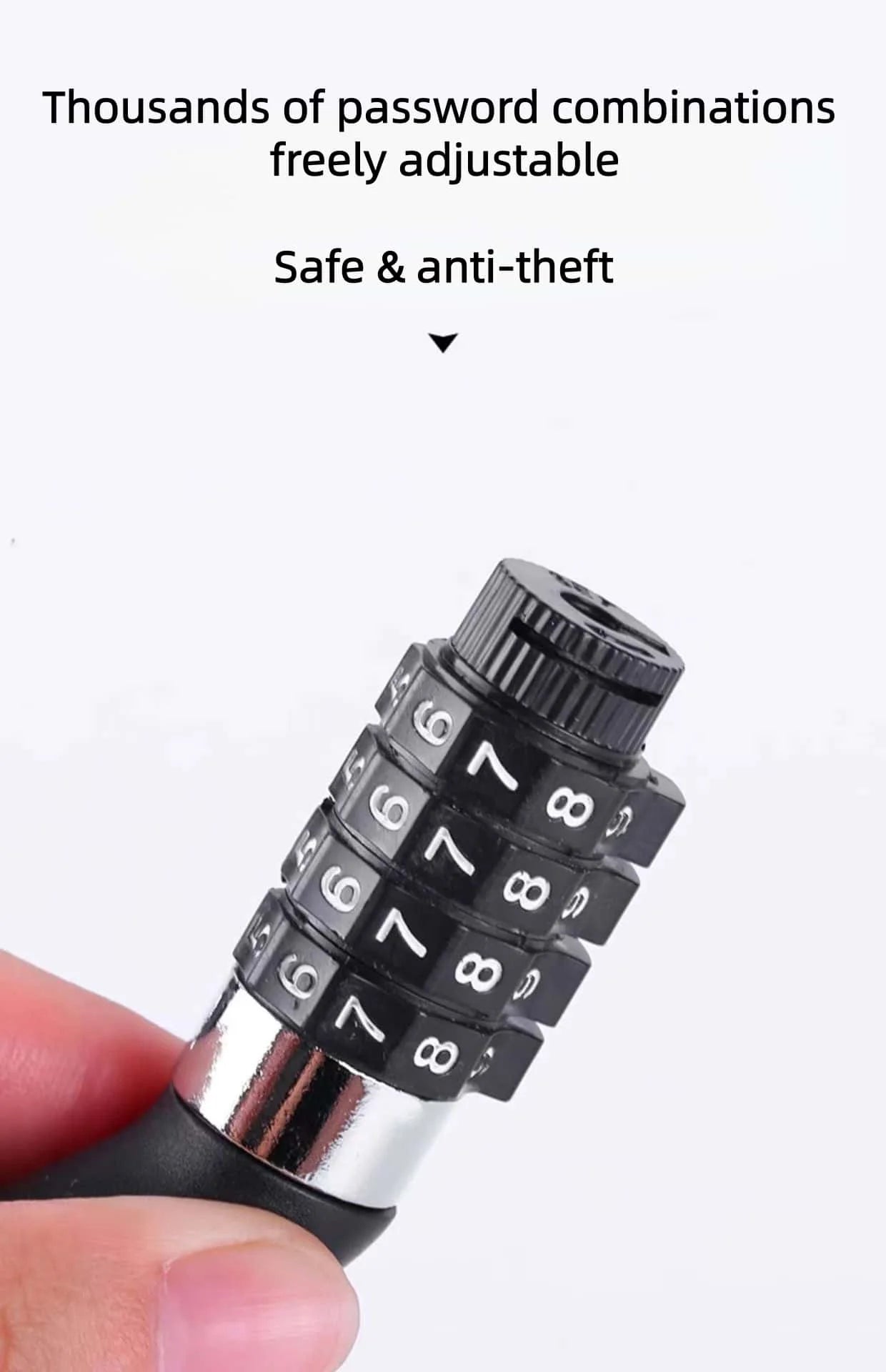Helmet anti-theft combination lock for bicycles bicycle lock motorcycles and mountain bikes - steel cable combination lock