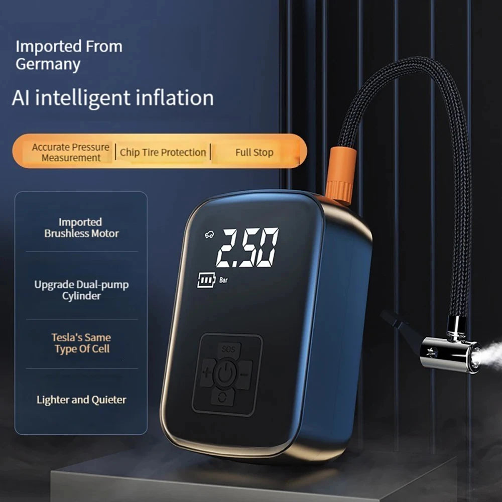 Portable Air Compressor – 12V Electric Tire Inflator