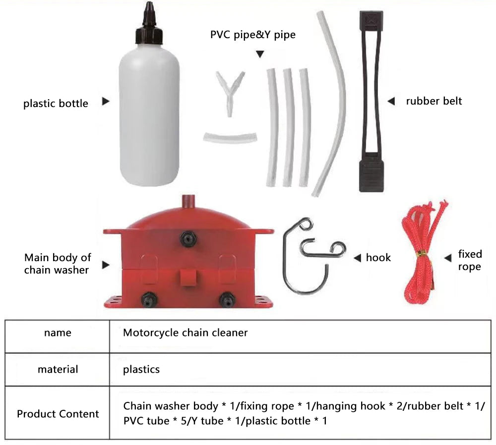 Motorcycle chain cleaning machine kit Brush Gear Cleaner Tool For Motorbike Chains Lube Device Lubricating Accessory