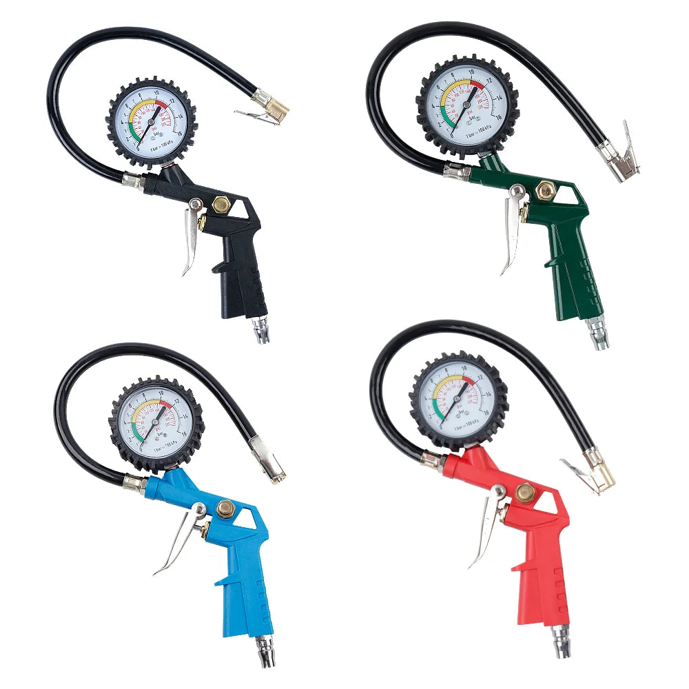 0–16 Bar Tire Pressure Gauge – High-Precision Dial Tire Inflator for Car, SUV, Motorcycle & Bicycle