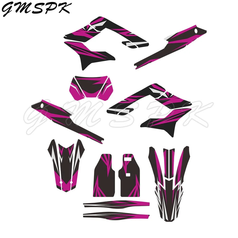 Motocross Team Graphics Background Decal Sticker Kits for Sur-Ron Storm Bee 2023–2024 – Custom Number & Name – PVC – 24 Styles – Glossy / 3D – $70–$92