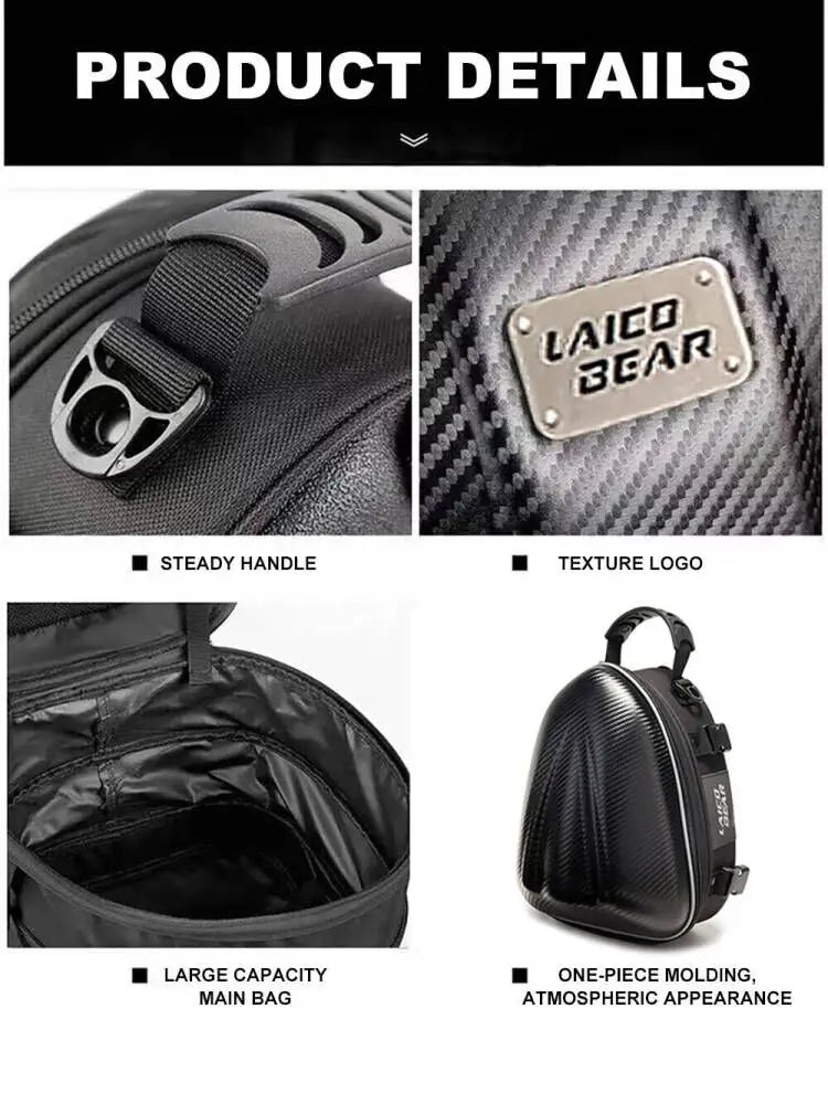Motorcycle Backpack – Carbon Fiber Waterproof Large Capacity Travel Bag