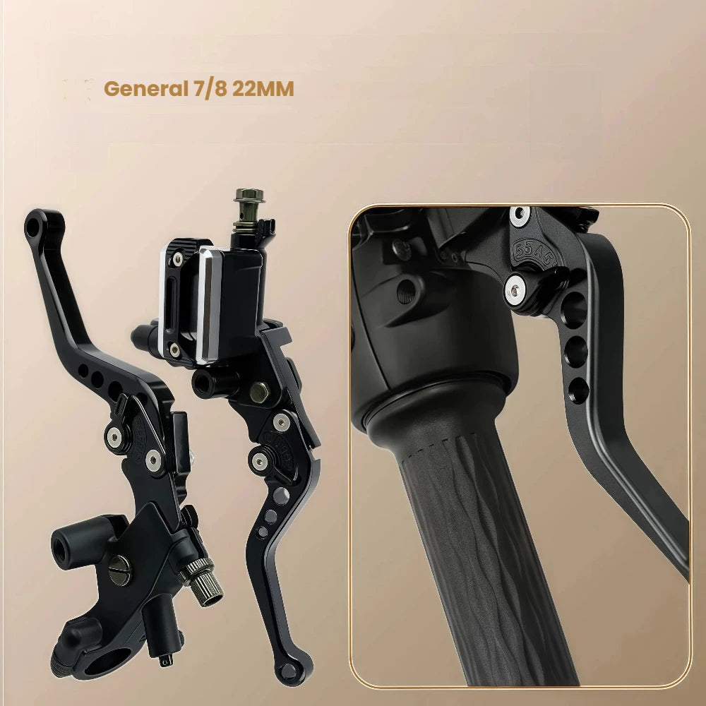 Universal 22mm Hydraulic Brake Master Cylinder & Clutch Lever – 6-Position Adjustable – Mirror Bracket & Switch – Honda / Yamaha – 3 Colors – $45