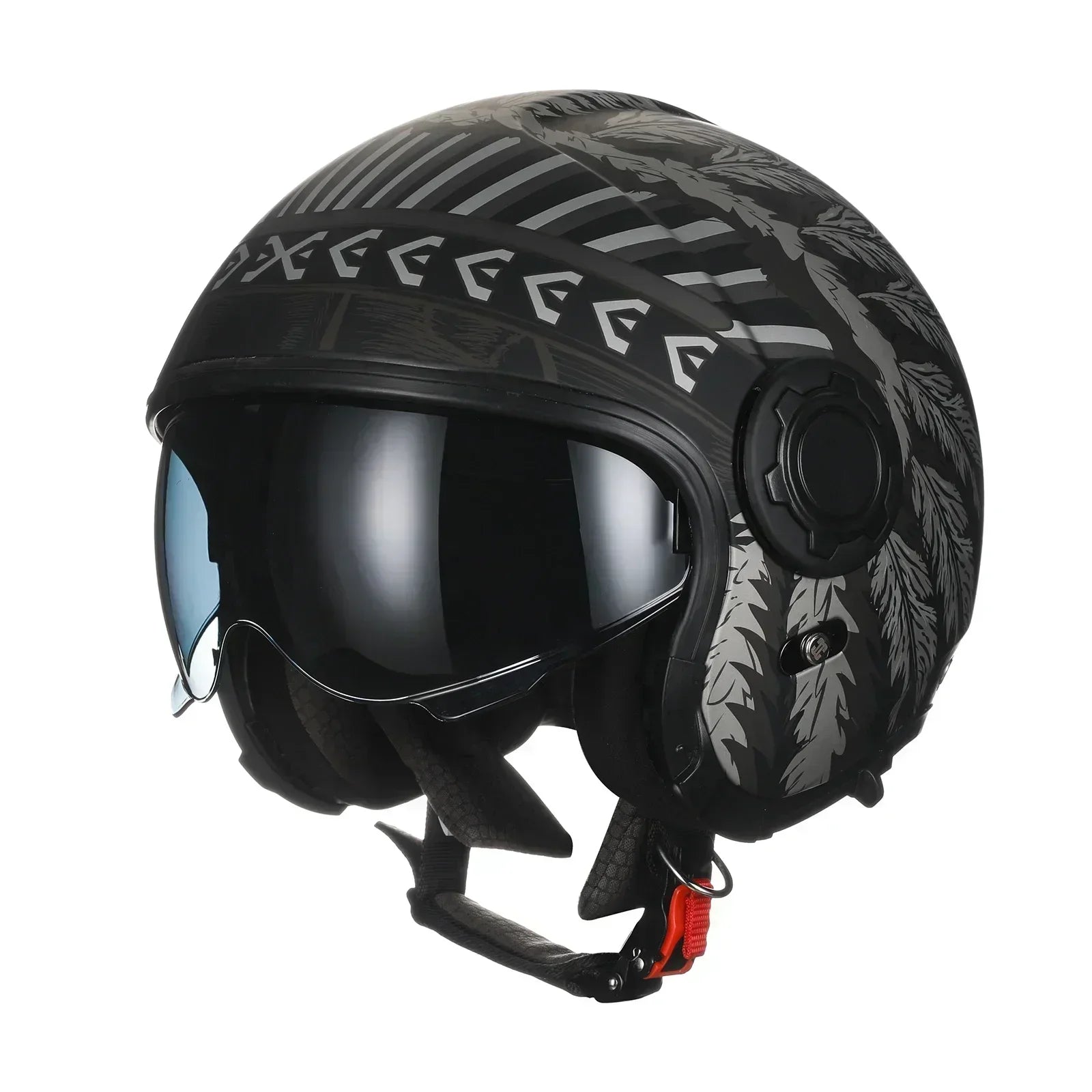 Modular Helmets – DOT Full Face Motorcycle Helmet, Dual Visor, Retro Open Face Design for Men & Women