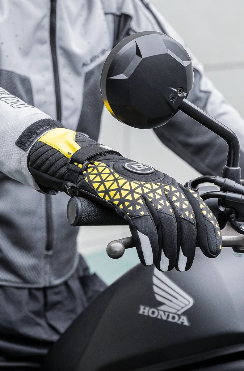 ROCKBROS Winter Warm Bike Gloves Touch Screen Windproof Thermal Motor Bicycle Gloves Men Women SBR Pad Shockproof Cycling Gloves