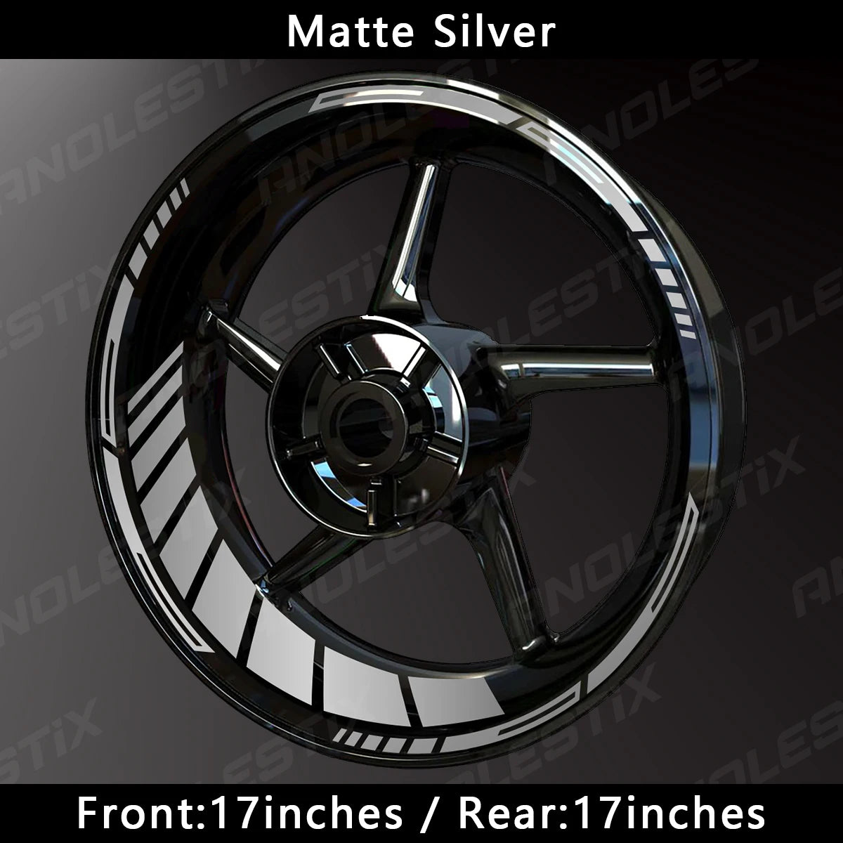 AnoleStix Reflective Motorcycle Wheel Rim Stripe Decal Sticker 17 Inch – Hollow Design – 4-Side Full Set – Yamaha / Honda / Kawasaki / Suzuki / BMW / KTM / Husqvarna / Triumph – 14 Colors – $20