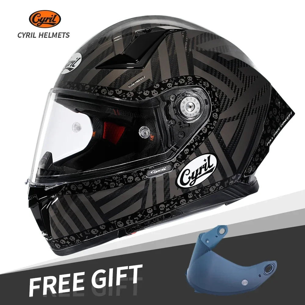 Carbon Fiber Helmets – CYRIL Full Face Motorcycle Helmet, Lightweight Racing Helmet, DOT & ECE Approved