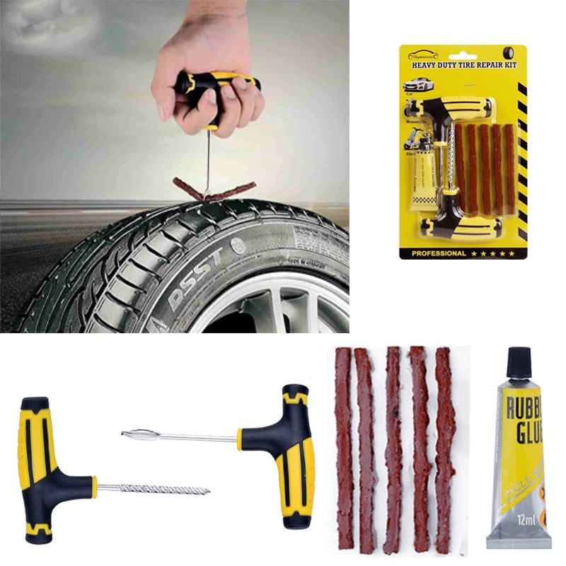 8pcs Emergency Tubeless Tire Repair Kit with Repair Strips – With or Without Storage Box – Car Motorcycle Bicycle – $15