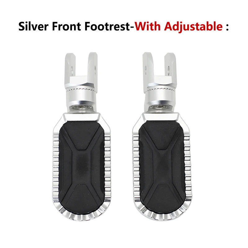 BMW F750GS F850GS F850GS Adventure 2018–2023 Adjustable Front & Rear Foot Pegs – Aluminum + Rubber – Silver or Black – Fixed or 360° Adjustable – $77–$97